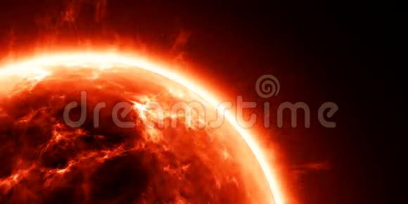 火红的太阳作为恒星或气体行星的特写渲染了4kcgi动画视频视频的预览图