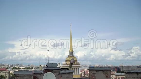 圣彼得堡俄罗斯的风景夏日城市中心视频的预览图