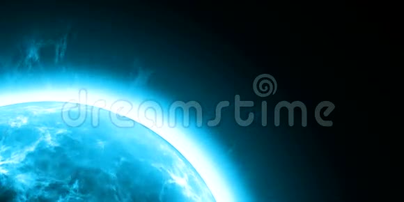 用浅蓝色渲染球形行星的CGI动画爆发能量视频的预览图