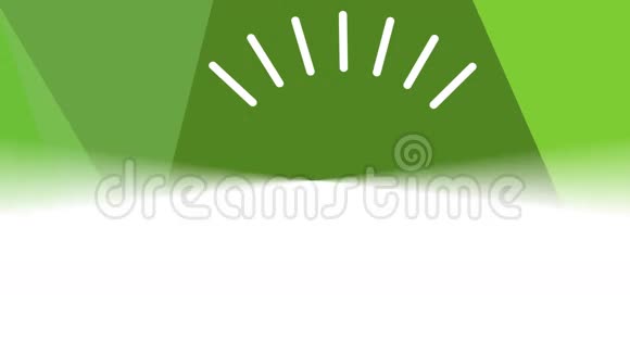 绿色动力动画灯泡旋转闪烁在绿色几何背景白线绘图生态主题视频的预览图
