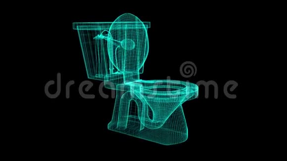 一个厕所的线框3D渲染与我自己的设计视频的预览图