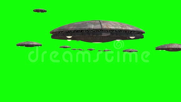 带有UFO入侵的绿色屏幕回路视频的预览图