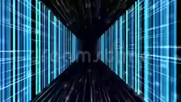 蓝墙数字隧道背景动画视频的预览图