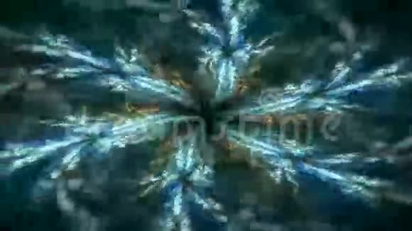 抽象运动背景能量波和雪花无缝环能视频的预览图