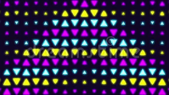 80年代老派霓虹复古波浪图案循环动画抽象背景视频的预览图