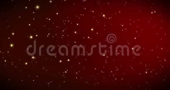 金色雪花和bokeh灯上的红色圣诞背景3D译文视频的预览图