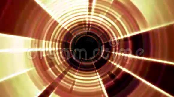 2D圆形隧道入口涡红橙紫带波纹效应视频的预览图