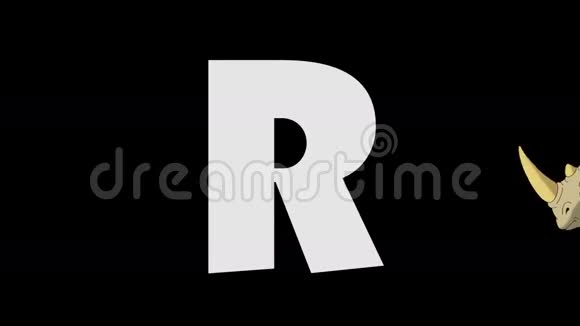 字母R和犀牛前景视频的预览图