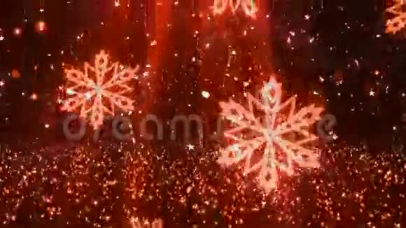 圣诞雪花闪烁8圈背景视频的预览图