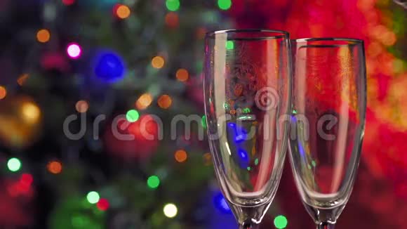 新年和圣诞节庆祝活动香槟视频的预览图