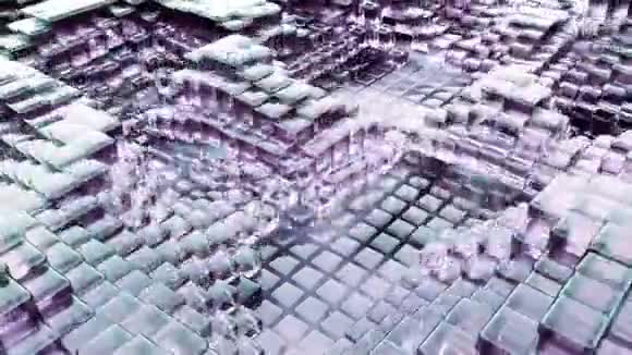 波浪玻璃液体动画与动画反射循环动画视频的预览图