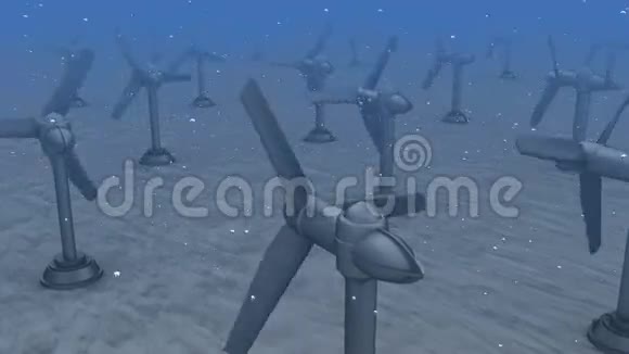 潮汐能海洋中的发电机视频的预览图
