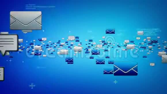 电子邮件和文本信息蓝色视频的预览图
