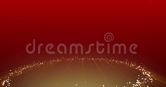 圣诞快乐4k发光粒子树渲染圣诞动画黄金上的红色视频的预览图