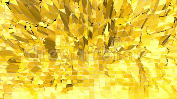 黄色低聚背景振荡抽象低聚表面作为奇妙的浮雕时尚低聚设计视频的预览图