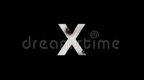 在阿尔法马特燃烧的大写字母X视频的预览图