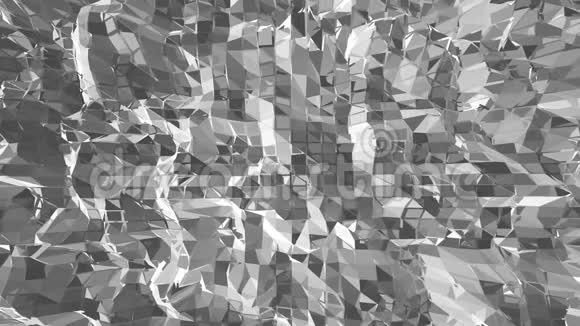 摘要黑白低聚挥发面作为分形背景灰色抽象几何振动环境视频的预览图