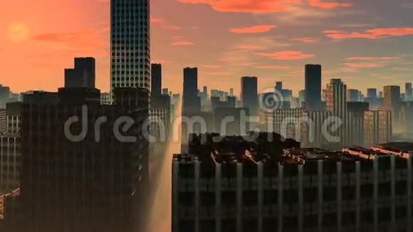 摩天大楼日出视频的预览图