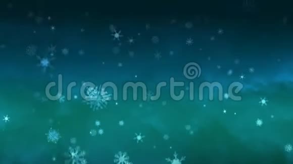 雪落在蓝色的背景上视频的预览图