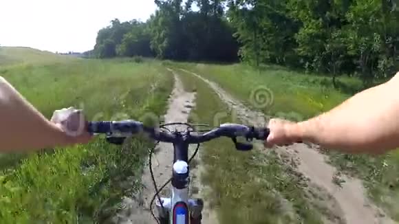 自行车方向盘小路森林树木视频的预览图
