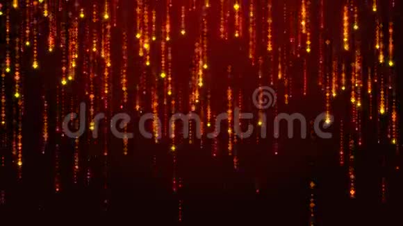 红色粒子魅力雨抽象背景带闪闪火花灯光视频的预览图