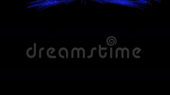 壮观的烟花表演蓝色线性烟花多条线全高清电视4视频的预览图