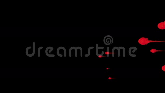 红色油漆溶解在水中的黑色背景三维渲染体素图形计算机模拟1全高清晰度视频的预览图