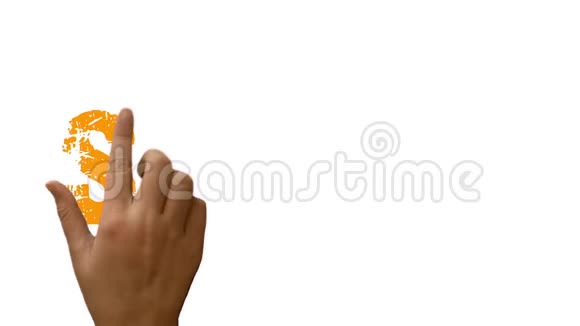 动画销售文字与移动的手和手指视频的预览图