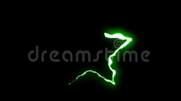 可循环绿色霓虹灯闪电明星符号飞行黑色背景动画新品质独特自然视频的预览图
