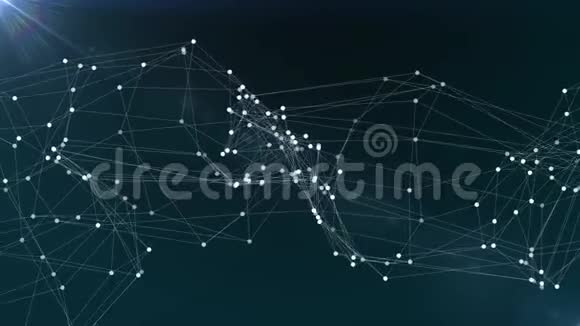 摘要蓝色多边形网络连接云动画背景新质量动态技术运动彩色视频视频的预览图
