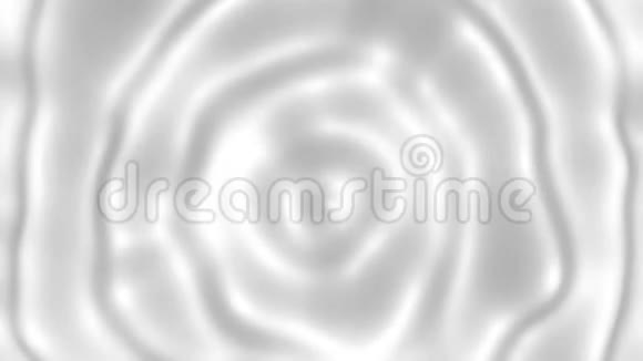 白色液体表面的圆形波纹牛奶或奶油纹理三维渲染插图抽象视频的预览图