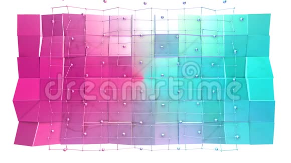 低聚三维表面以飞行网格或网格和运动球为优雅的图案环境软几何低聚视频的预览图