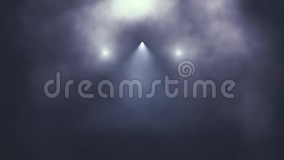 白色舞台灯光和烟雾介绍标志背景视频的预览图