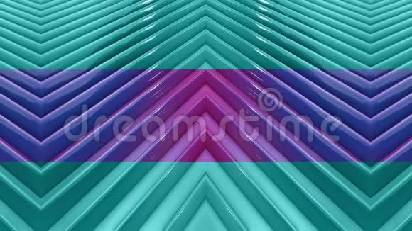 流行的渐变色条纹周期性移动摘要3D平滑无缝亮背景在4k简单的几何体视频的预览图