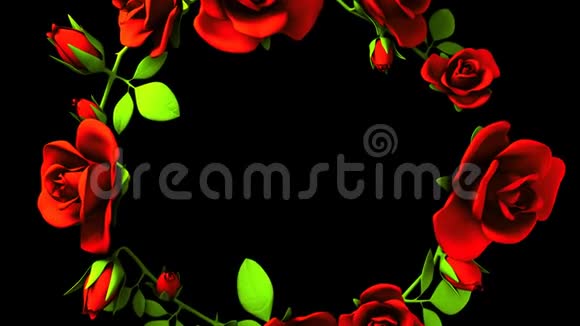 黑色文本空间的红玫瑰框架视频的预览图