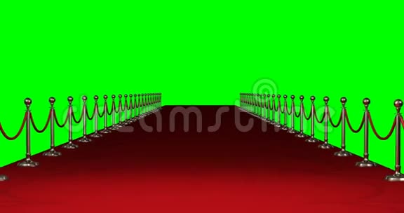 绿色背景下的长红地毯视频的预览图
