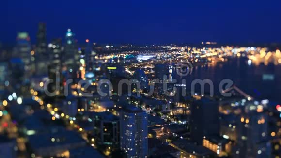西雅图城市景观时间过夜倾倒班视频的预览图