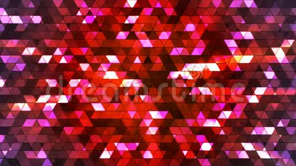 广播闪烁方形高科技三角形红色抽象可循环4K视频的预览图