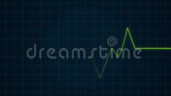 心电图屏幕上的绿色心跳脉搏心电图心脏保健概念视频的预览图