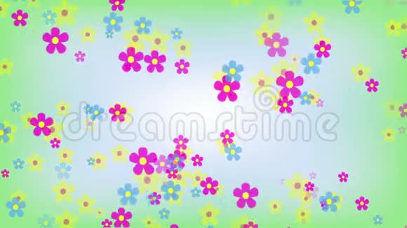 明亮的花朵动画背景视频的预览图