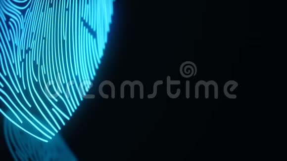 指纹扫描提供安全访问与生物识别概念指纹保护曲线视频的预览图