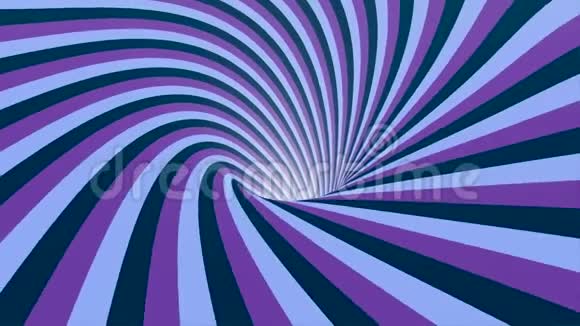 带有彩色条纹的动画催眠隧道无缝环彩色隧道中的抽象运动动画视频的预览图