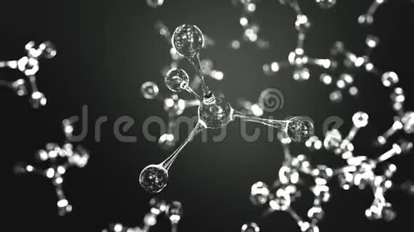透明分子模型循环三维动画视频的预览图