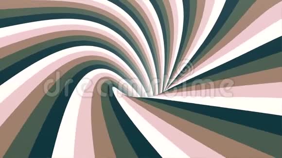 带有彩色条纹的动画催眠隧道无缝环彩色隧道中的抽象运动动画视频的预览图