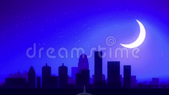 美国肯塔基州路易斯维尔飞机起飞月夜蓝天线旅行视频的预览图