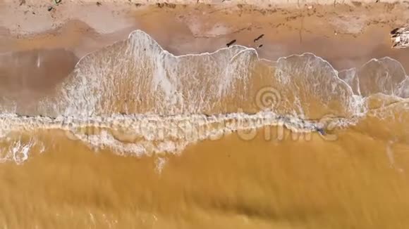 从空中俯瞰被污染的海岸浑浊的海水化学灾难医生视频的预览图
