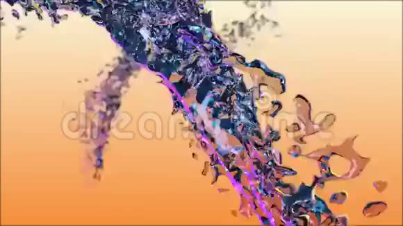 彩色的水流视频的预览图
