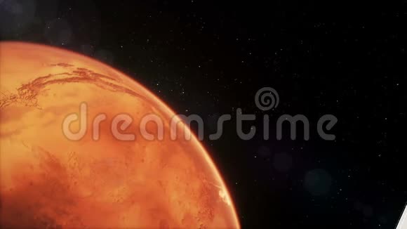 空间站绕火星飞行美丽的详细动画视频的预览图