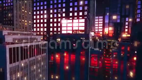 抽象现代城市夜景动画视频的预览图