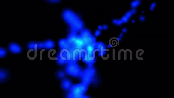 蓝色厚厚的液体链光神奇的微生物和飞溅的黏液在深海下视频的预览图